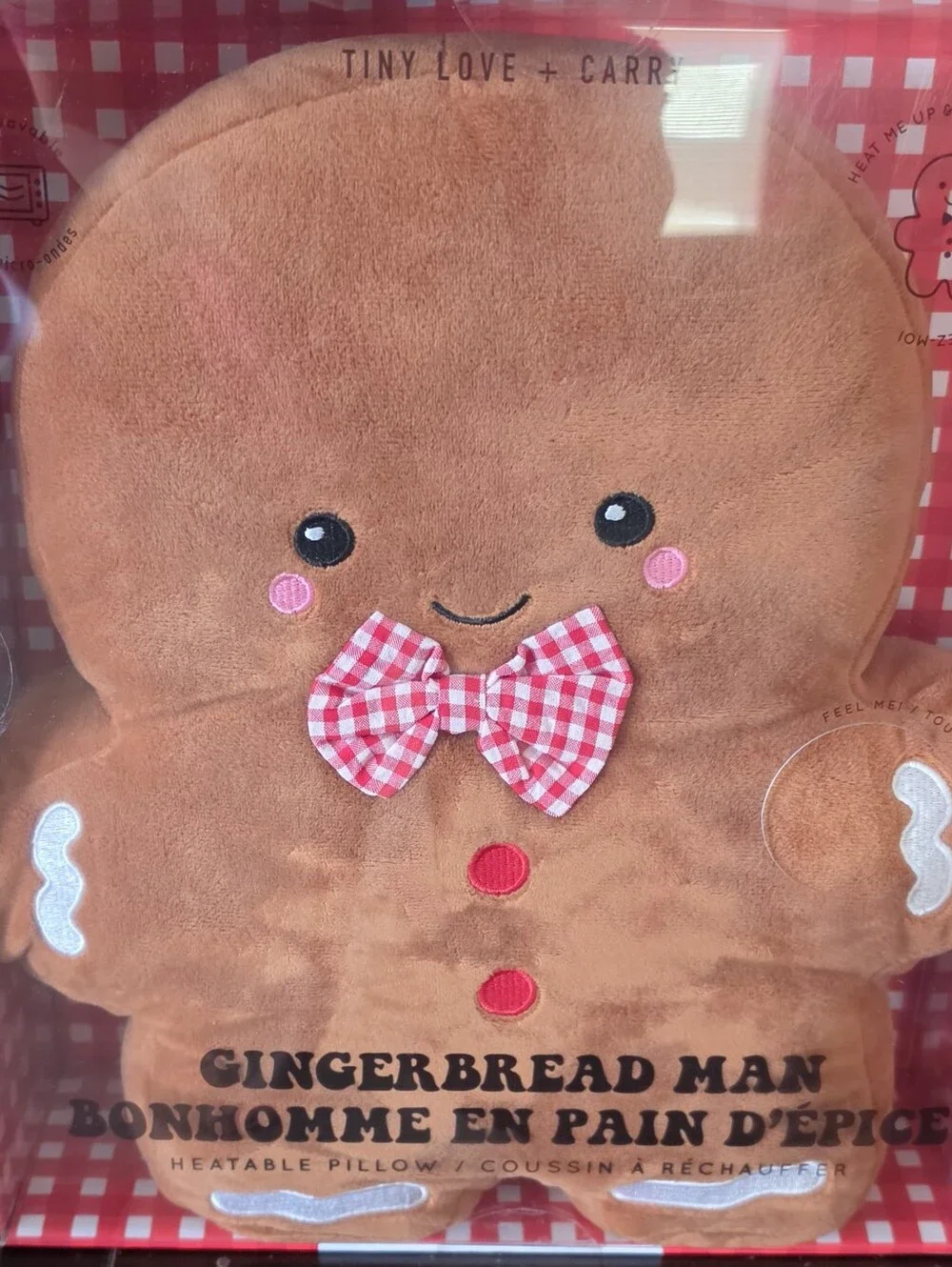 NWT Gingerbread Man Plush Heatable Pillow
